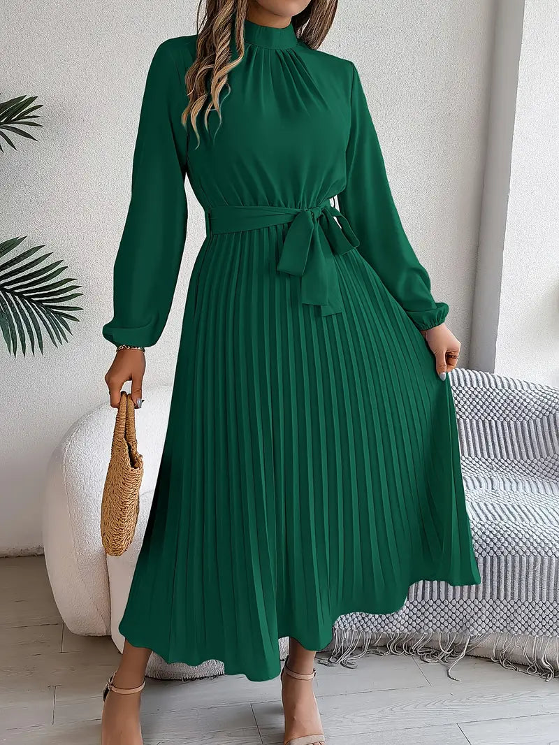 Pleated midi dress women – Isabelle