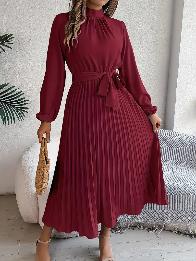 Pleated midi dress women – Isabelle