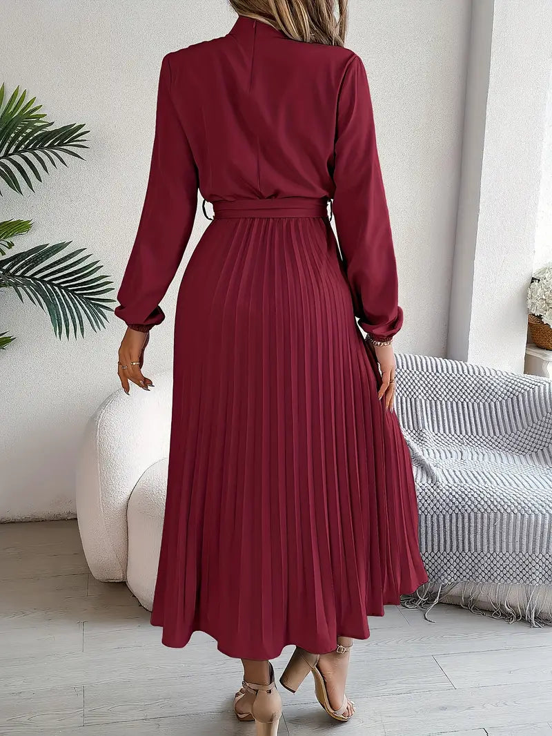 Pleated midi dress women – Isabelle
