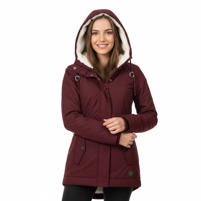 Elegant waterproof winter coat for women with warm faux fur lining – Leandra by Avery Lane
