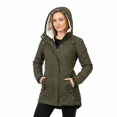 Elegant waterproof winter coat for women with warm faux fur lining – Leandra by Avery Lane