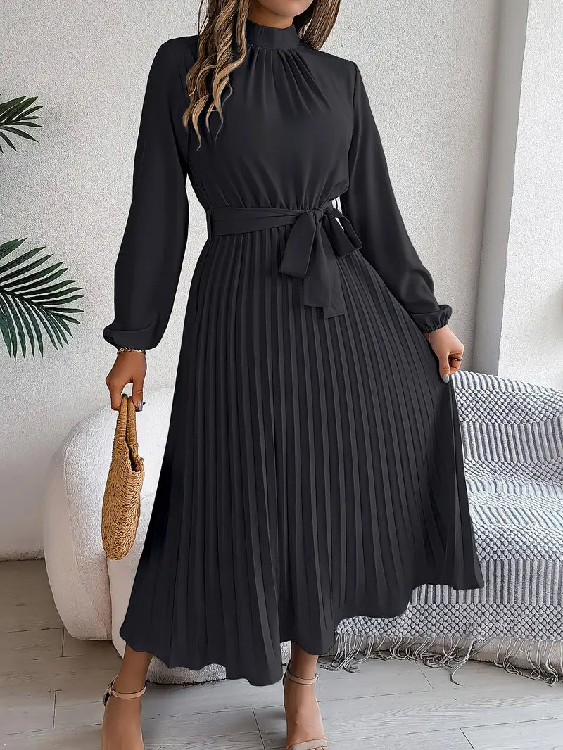 Pleated midi dress women – Isabelle