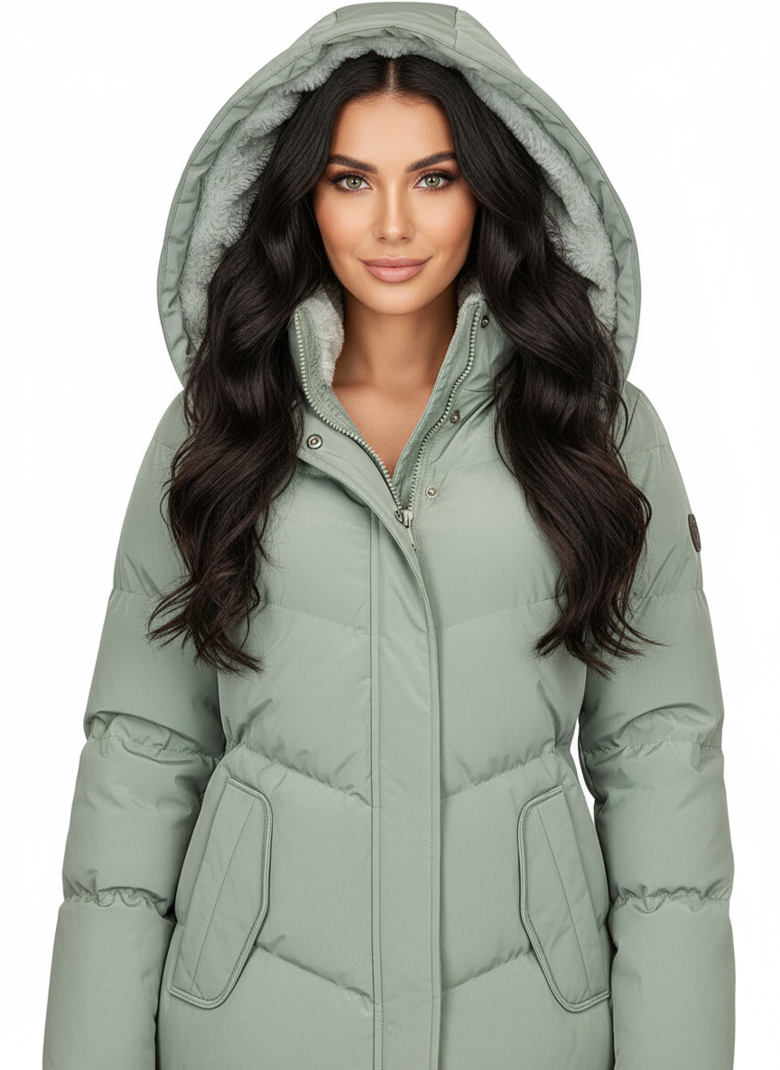Elegant warm winter coat for women with faux fur lining and water-resistant outer layer – Avery Lane