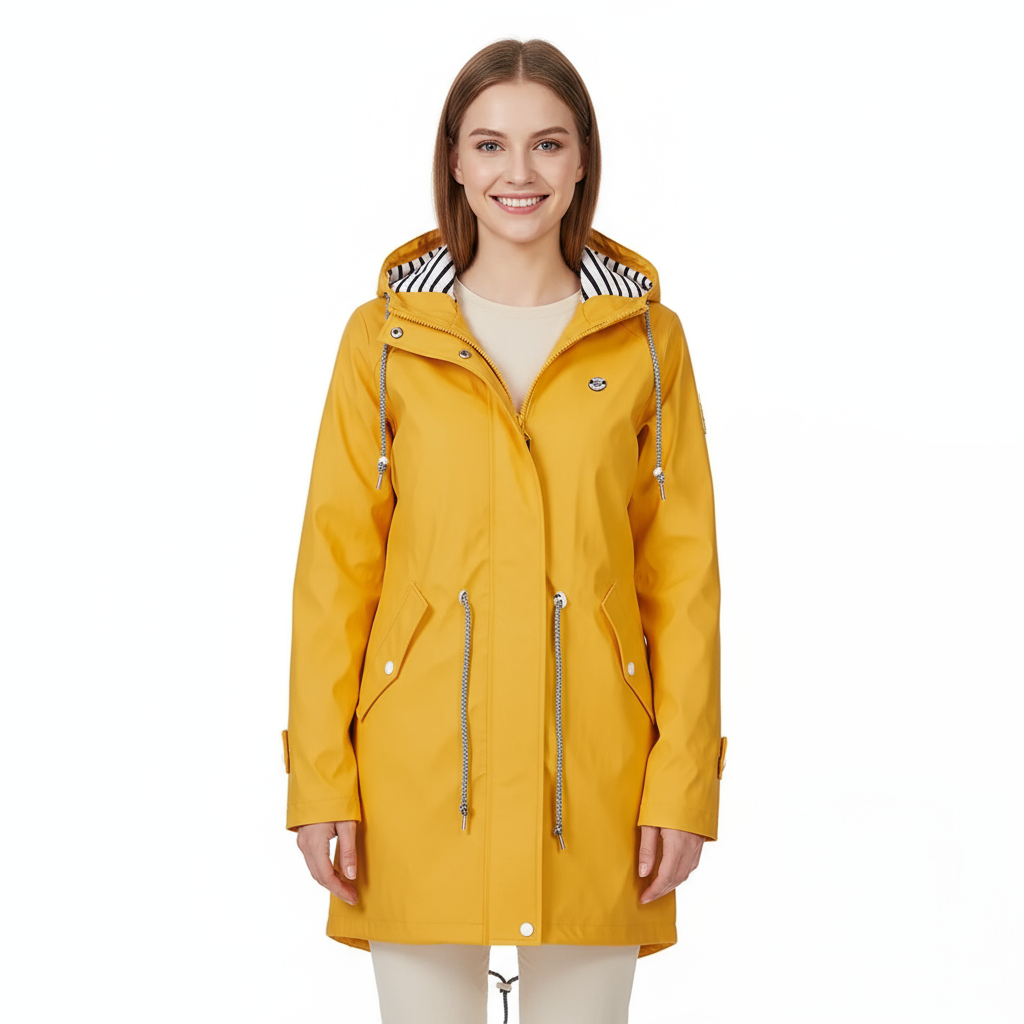 Stylish waterproof rain jacket for women with lightweight breathable design – Elouane by Avery Lane