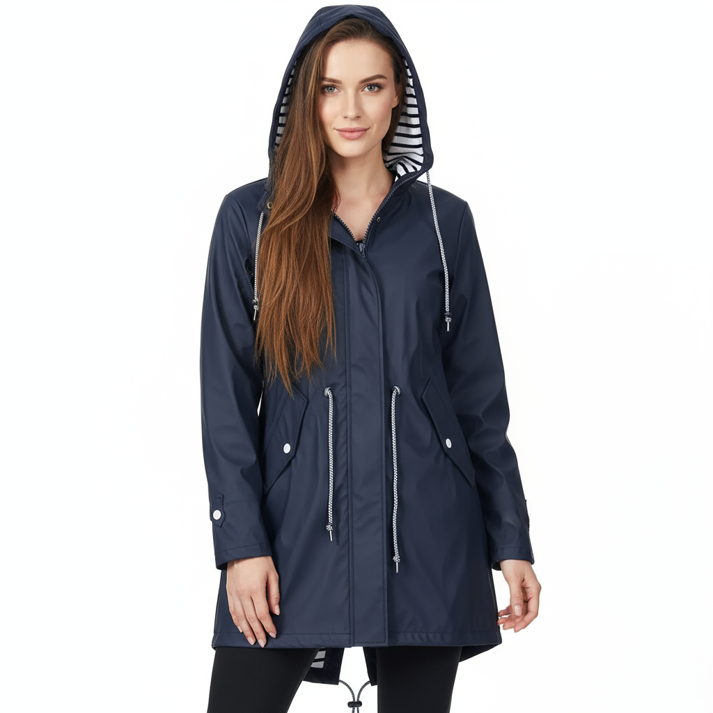 Stylish waterproof rain jacket for women with lightweight breathable design – Elouane by Avery Lane