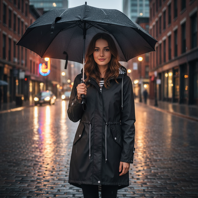 Stylish waterproof rain jacket for women with lightweight breathable design – Elouane by Avery Lane
