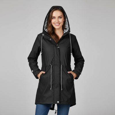 Stylish waterproof rain jacket for women with lightweight breathable design – Elouane by Avery Lane