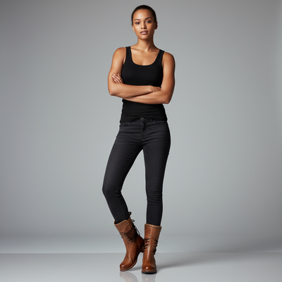 Women’s Studded Lace-Up Mid-Calf Boots with Low Heel and Vintage Finish