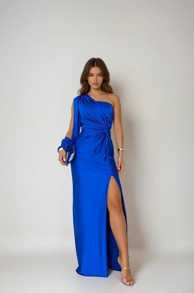 Satin One-Shoulder Dress - Celina